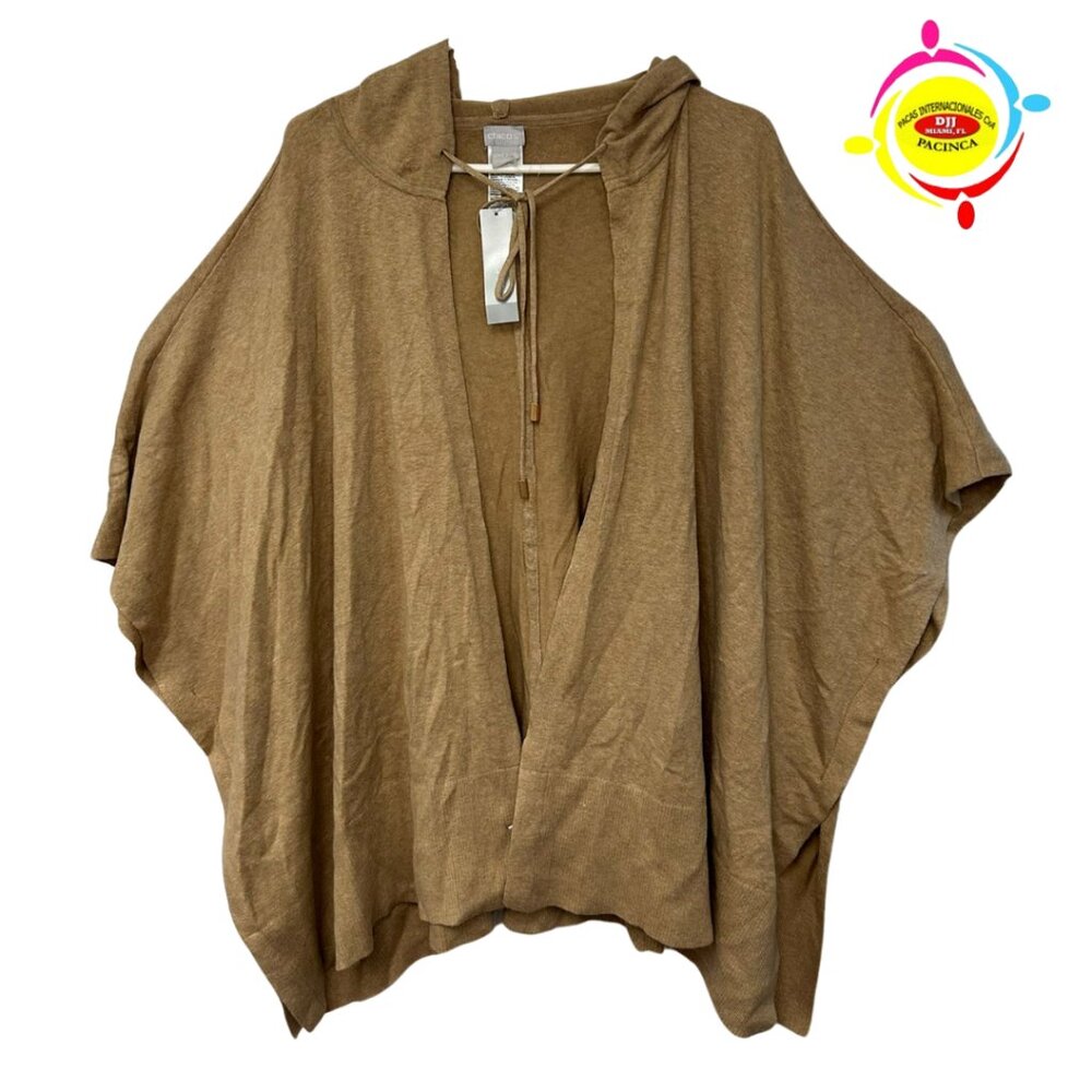 *CHICO'S HOODED COTTON CASHMERE